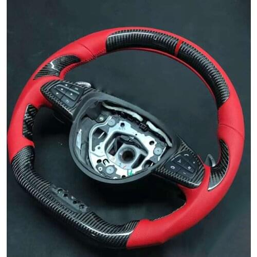 Cuatomized Real Carbon Fiber Sports Steering Wheel Alcantara Leather compatible for Mercedes-Benz A-Class S-Class A45 AMG