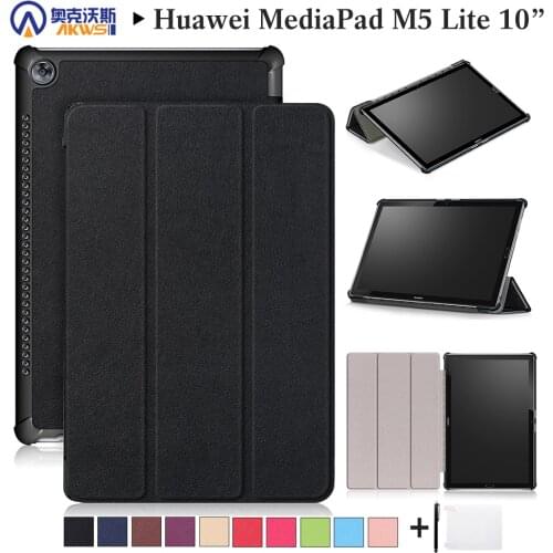 Smart Case for Huawei Mediapad M5 Lite 10 BAH2-L09/W19/W09 10.1inch Tablet Cover for Mediapad M5 Lite 10 .1 Slim Capa
