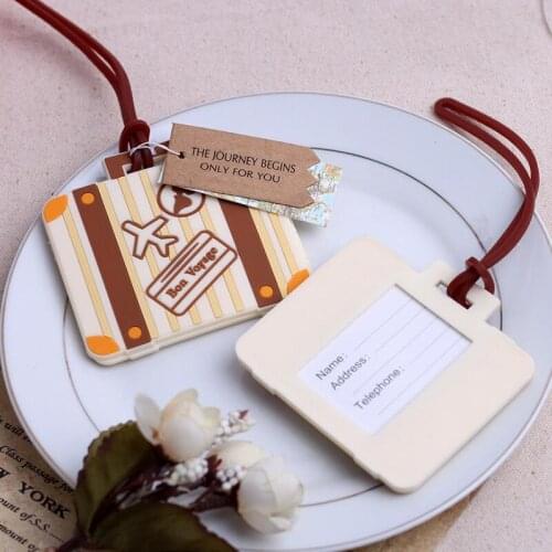 Wedding Bridal Shower Party Favor Gifts"Let the Journey Begin" Vintage Suitcase Luggage Tag LX6294
