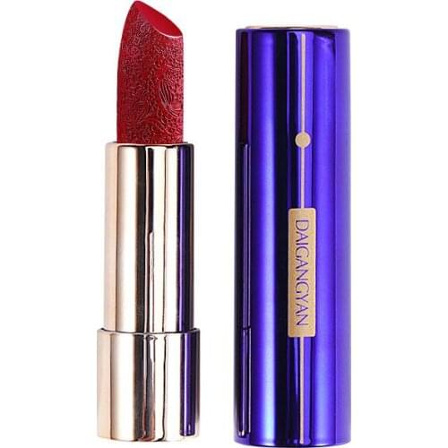 Waterproof Lipstick Nude Matte Velvet Glossy Lip Gloss Lipstick Chinese style carving Balm Sexy Red Lip Tint Women Makeup Gift