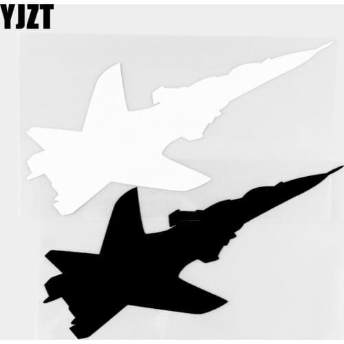 YJZT 11.6×16.6CM Cool Fashion Car Sticker Stealth Fighter Creative Vinyl Decal Car Exterior Decoration Black / Silver 20C-0330