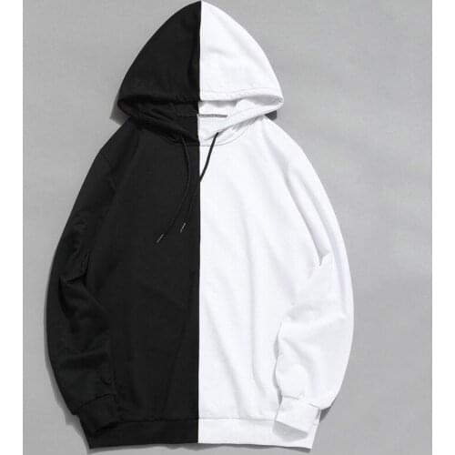 Women Patchwork Casual Oversized 2xl Hoodies Sweatshirt Women 2021 Autumn Full Sleeve Korean Female Drawstring Daily Tops