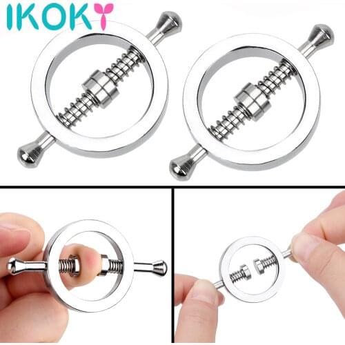 1 Pair Nipple Stimulator Adjustable Metal Nipple Clips Sex Toys for Couple Torture Play Clamps Sex Slave Restraints Adult Games