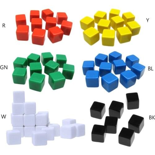 20pcs 16mm Dice Square Corner Blank Dice DIY Engravable Dice 6 Sided Poker Gambling Dice Board Game Teaching Dice
