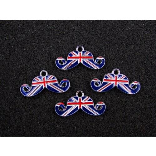 AE568 Mix Color 20Pcs Alloy Metal Enamel British Beard Charms Pendants 16x32mm