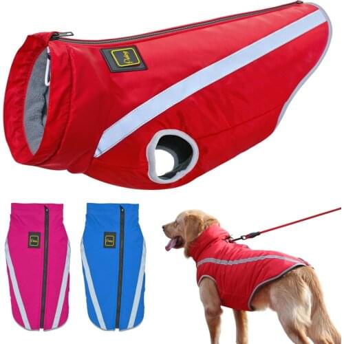 2018 Dog Clothes Big Dogs Coat Jacket Winter Waterproof Pets Dog Clothing Vest For Medium Large Dogs Bulldog Ropa Perro XL-6XL