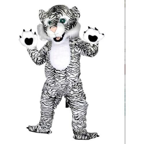 2019 Black White Tiger Mascot Costumes Suit Adult Outfit Cosplay Christmas Dress Interesting Funny Cartoon Character Clothing