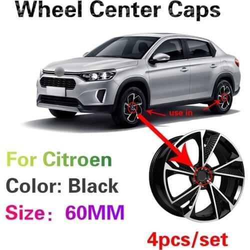 4PCS 60MM Car Wheel Center Cover Hub Cap Emblems For Citroen DS3 DS5 C2 C3 C4 C5 C6 C-Quatre C1 C8 C4L Auto Accessories