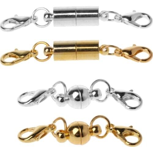 5x Stainless Steel Ball Square Shape Magnetic Clasp Converter for Jewelry Making