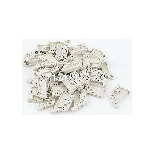 50Pcs 35mm DIN Rail Screw Fixed Terminal Block End Stopper Mounting Clips