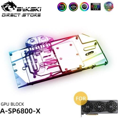 Bykski ARGB GPU Water Block SAPPHIRE RX 6800 Video Cards Block Cooler PC Watercooling VGA block A-SP6800-X