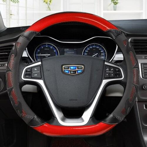 D Shape Car Steering Wheel Cover Durable New for Geely BO RUI BO YUE ATLAS EMGRAND X7 DI HAO EMGRAND GS Coolray Auto Accessories