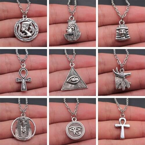 Egyptian Jewelry Gift Egyptian God Pharaoh The Eye Of Horus Ankh Cross Pendant Necklace African Gift
