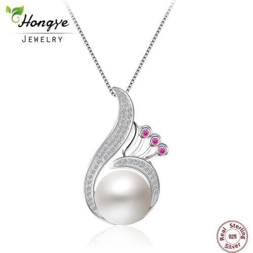 Hongye Pearl Pendant 11mm Big Freshwater Pearl Pendants 925 Sterling Silver Necklace 2020 New Unique Style Luxury Charm Jewelry