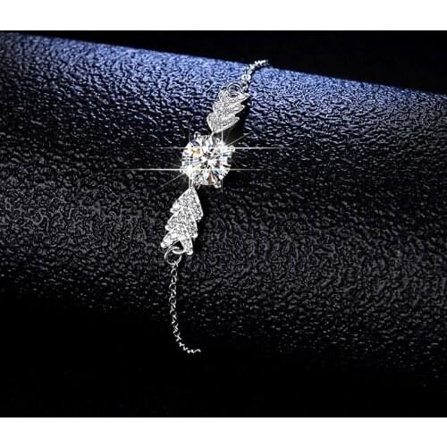 Inbeaut Platinum&925 Silver Pass Diamond Test 1 ct D Color Moissanite Bracelet Chain Women Classic Wheat Bracelets Party Jewelry