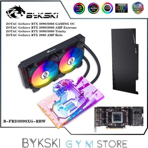 Bykski GPU AIO Cooling Kit RGB For ZOTAC RTX3090 GAMING OC Graphics Card, VGA Liquild Cooler 5V ARGB SYNC, B-FRD3090XG-RBW