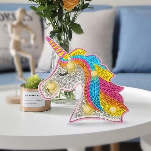 My little pony Styling lamp diamond painting unicorn shape night light bedroom bedside decoration DIY kit