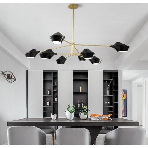 Led Chandelie post modern living room Nordic personality creative black / white / gold restaurant bedroom art designer chandelie