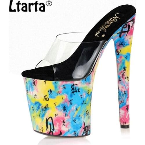 Ltarta Model Catwalk Female 20CM Sandals Sexy Pole Dance High Heels Nightclub Hate Day High Model Platform Shoes LYP