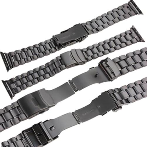 Silver Black Rosegold For Apple Watch Iwatch 5 Beads Stainless Steel Metal Strap Band for Apple Watch 38mm 42mm 40mm 42mm