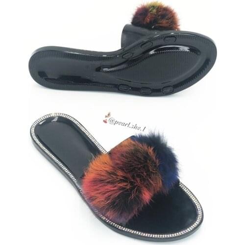 Fashion Natural Furry House Fur Slides Open Toe Australia Wrenlette Slippers for Women