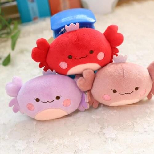 Cartoon Crab Animal Plush Stuffed Doll Pendant Key Chain Holder Bag Decoration