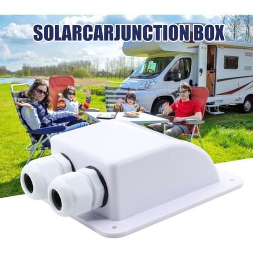 New Double Wire Entry Gland Box Solar Panel Roof Wire Entry Gland Box Cable Motorhome White Double Hole RV Yacht Car Accessories