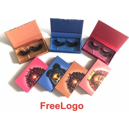 NEW Eyelash Packaging Box Pairs Empty Lash Packaging with Tray Case 25mm Mink Lashes Box Eyelashes Package makeup free logo