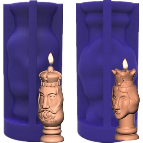 New King and Queen Silicone Candles Molds Manual Creative Aromatherapy Candle Material Resin Mold Candle Making Supplies