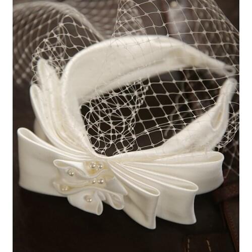 Satin bow Hairband Bridal Modeling wear women wedding Hair Accessories