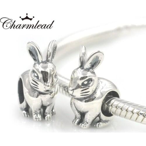 Charmlead Authentic 925 Sterling Silver Beads Cute Rabbit Charm Fit Original Charms Bracelet DIY Silver Bracelet Jewelry Making
