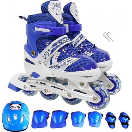 Professional Kids Inline Skates With Light Up Wheels Children Adjustable Skates Roller Skates Boys Girls Flashing Skates Shoes