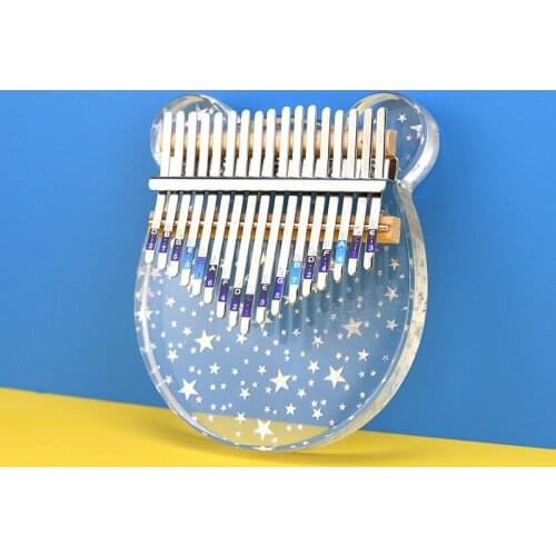 Transparent Kalimba Heart Bear Shaped 17 Keys Thumb Piano For Child Starter Kits Musical Instrument Mini Cute Finger Tune Hammer