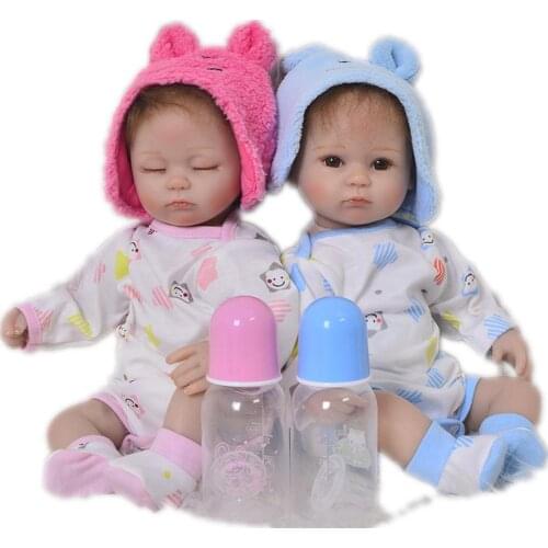 Silicone reborn baby dolls 16" 40cm real twin fake baby dolls for children toys wedding gift bebe alive reborn bonecas