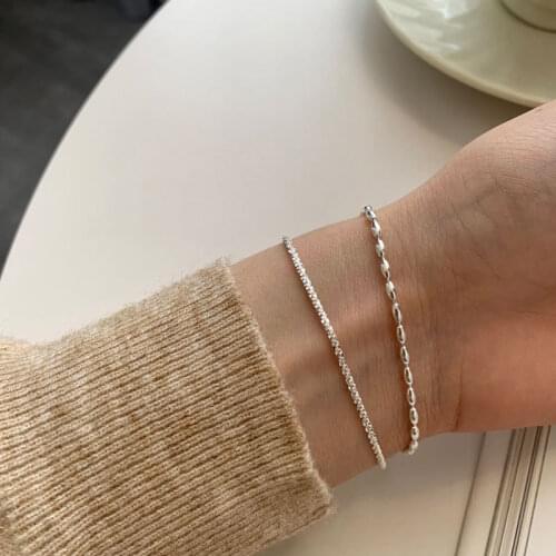 Silvology 925 Sterling Silver Olive Beads Gypsophila Chain Bracelets for Women Double Layer Bling Bracelets 2021 Trendy Jewelry