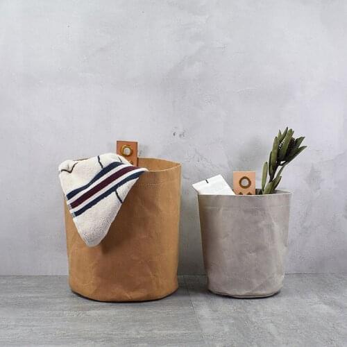Nordic Washable Storage Bags flower plants Wall vase hanging Basket Garden Kraft Paper Plant Vegetable Grow Bag Flower Pot Bag