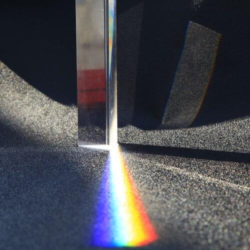 Triangular Prism 30x30x150mm Rainbow Glass Photographic Prisms Teaching Optical Experiment Photography Light Gift