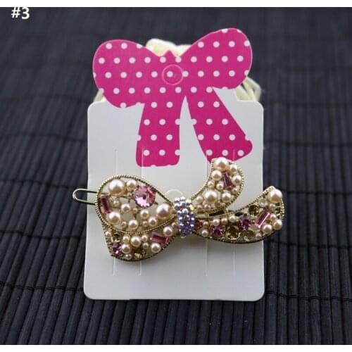 200pcs Hair Charm Display Packaging Card Bowknot Bow Hair Clip Hair Claws Hairgrips Hanging Paper Display Cards