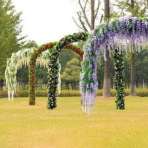 1Pc Artificial Silk Flower Garland Vine Wisteria Leaf Plant Hanging Ornament Wedding Arch Gazebo Pendent Home Party Decor