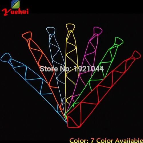 10 colors Choice NEW Sound activated Cute LED Neck Tie glowing EL wire Necktie For festival,cosplay,bar,Evening Party decoration