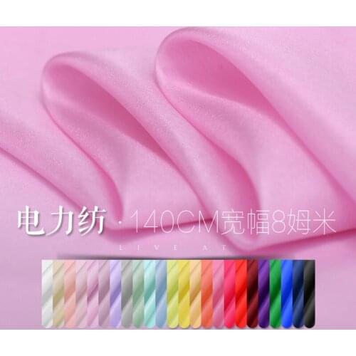 100% mulberry silk thin silk fabric per meter dress shirt solid power spinning clothing fabric wholesale cloth 24 color