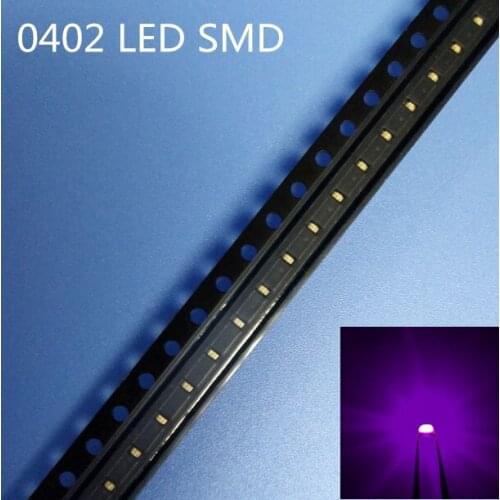 100pcs UV/purple Color 0402 SMD SMT Super Bright lamp LED lights light-emitting diodes New High quality 390-410nm 1.0*0.5mm
