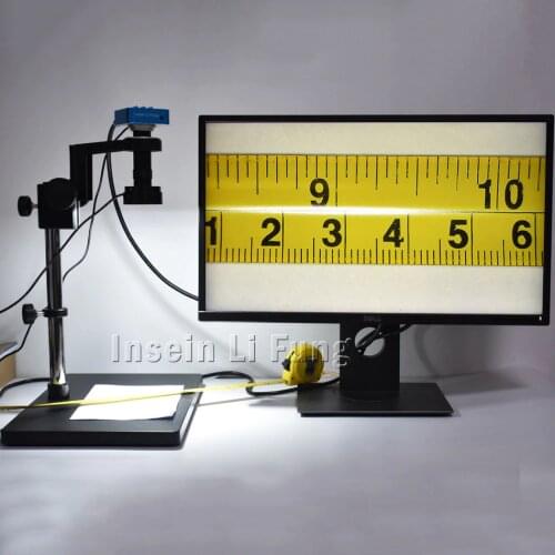 20MP HDMI USB HD Video Microscope Camera+High Working Distance Large Field of View 5-100X Zoom C-mount Lens+Workbench+LED Light