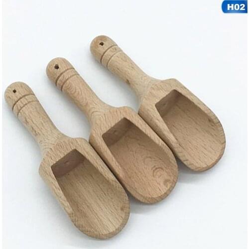 3pcs Wooden spoon Bath Salt Spoon Mini Nontoxic Candy Spoon Bath Salt Spoons Scoops Kitchen Supplies tableware Cutlery