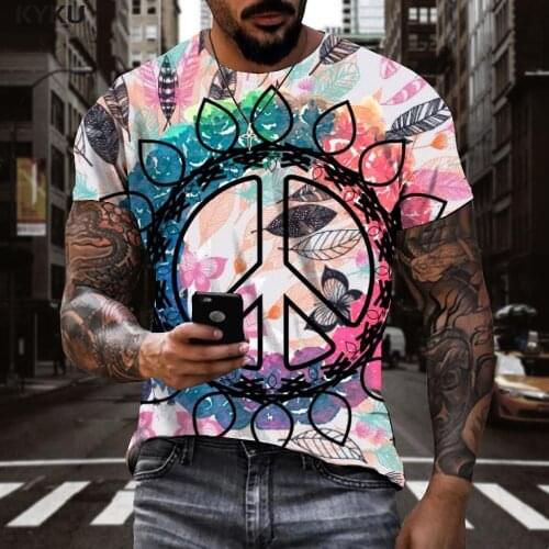 3d Tshirt Hippie T-shirt Men Feather T-shirts 3d Colorful Funny T shirts Harajuku Shirt Print Short Sleeve T shirts Casual Tops