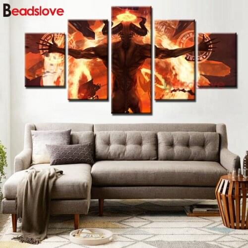 5Pieces Minotaur Great Power Greek Mythology Abstract Diamond mosaic Handmade full square round drill diamond embroidery