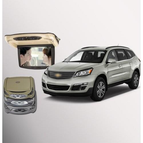 BigBigRoad For chevrolet Traverse Car Roof Mounted in car LED Digital Screen Support HDMI USB FM TV Game IR Remote Flip Down DVD