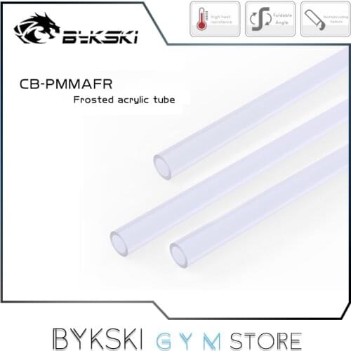 Bykski Acrylic Matte Water Pipe, 12mm 14mm 16mm Frosted PMMA Rigid Tube 500mmX1,Water Cooling Tubing, CB-PMMAFR