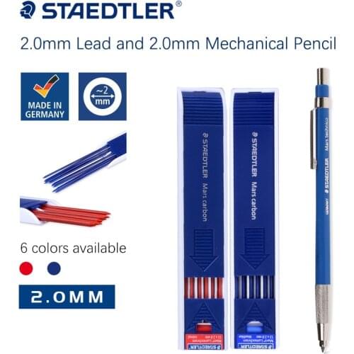 STAEDTLER 2.0mm Mechanical Pencil Lead 6 Colors HB 2H 2B 4B Professional Drawing Tools Suitable for Design and Sketching