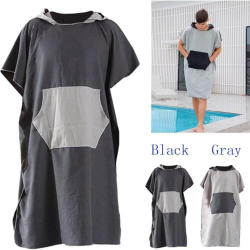 Adult Surfing Swimming Changing Robe Surf Kitesurf Kayak Diving Jetski Beach Poncho Towel Hood With a Storage Bag